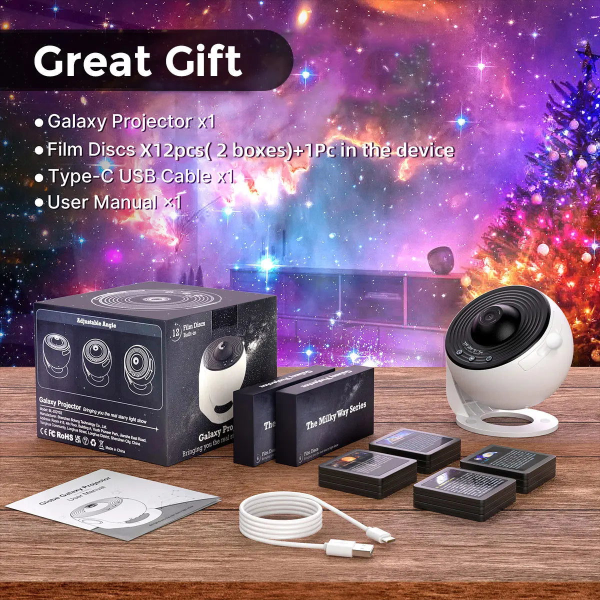 13 In 1 Galaxy Ultral Star Projector HD Image Area LED Night Light