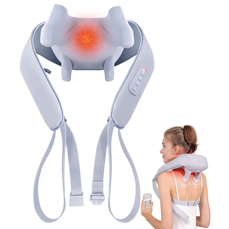 Shiatsu Back Neck Massager with Heat Electric Deep Tissue 3D Kneading Massage Pillow