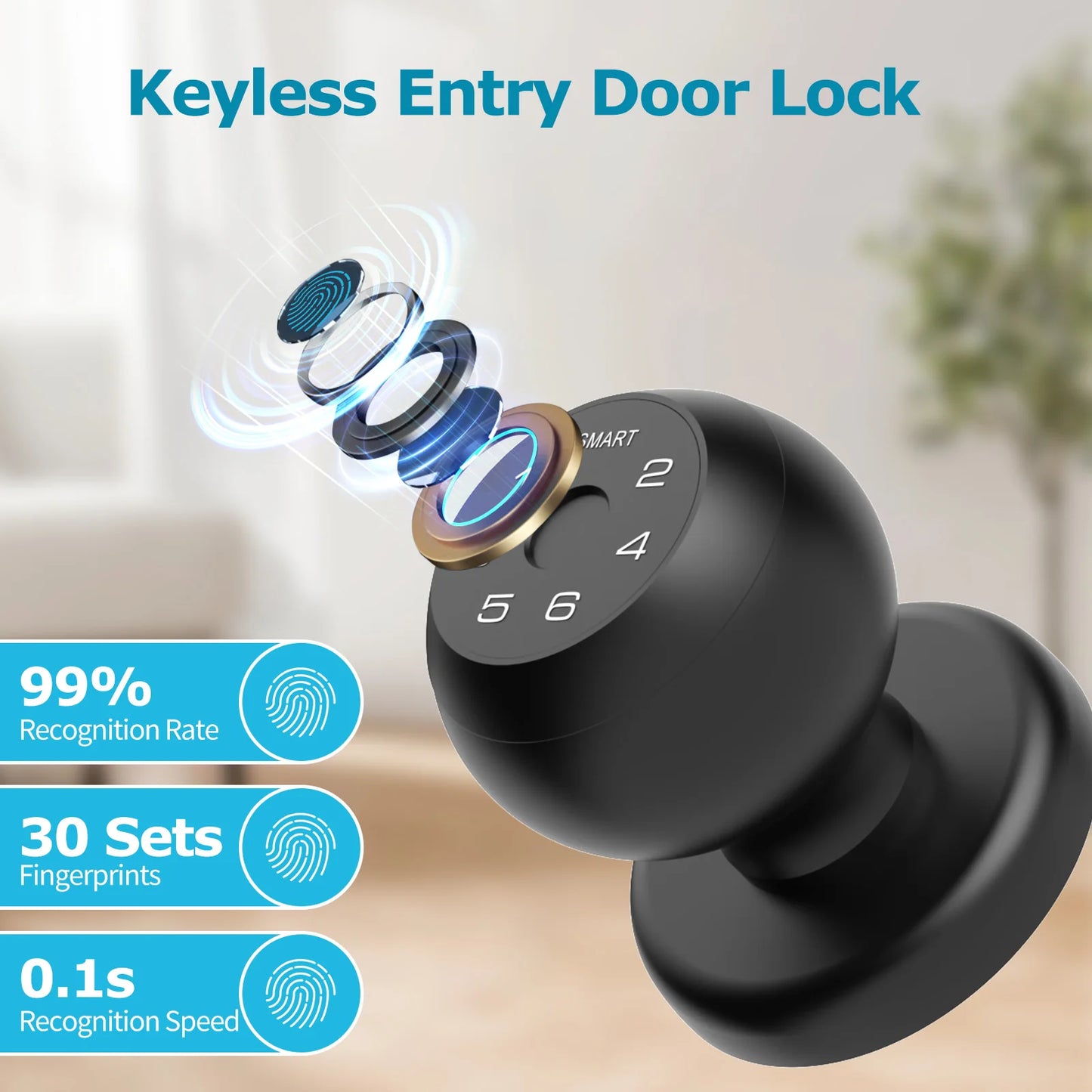 Smart Lock Fingerprint Door Lock App Control Passcode