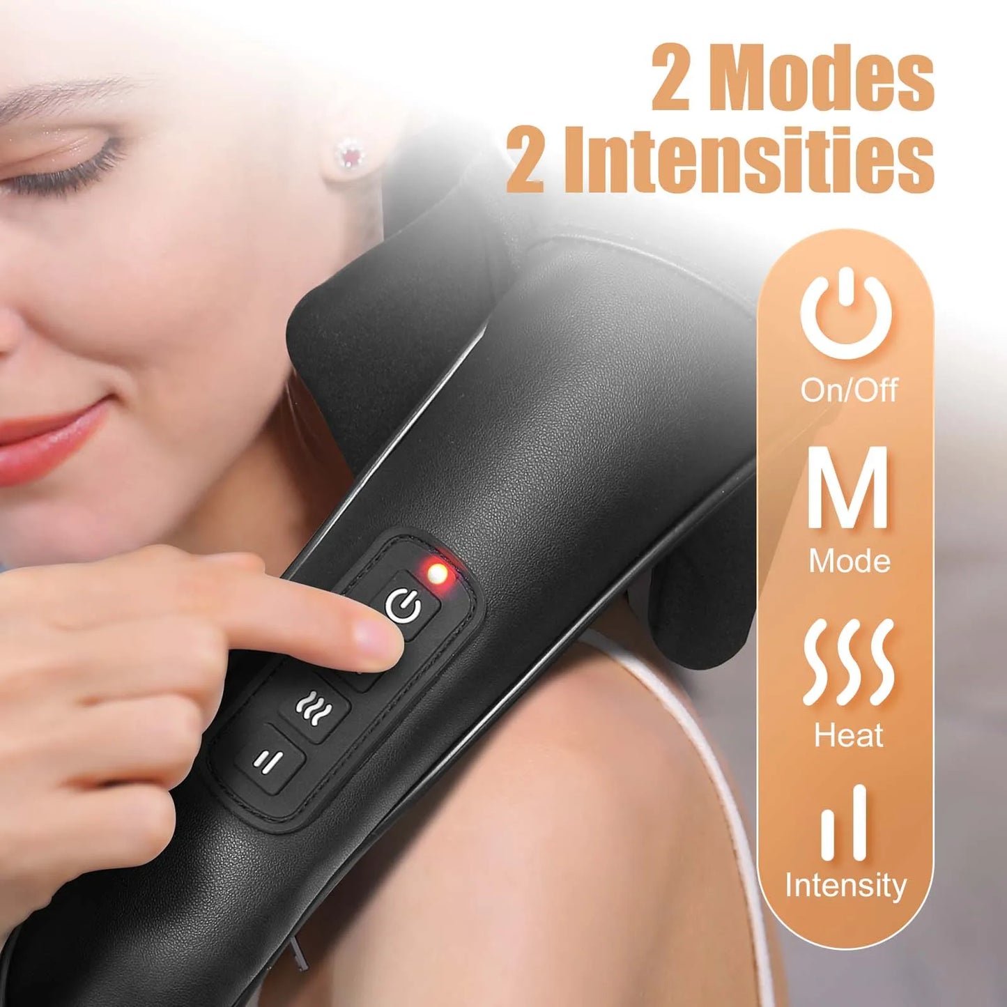 Shiatsu Back Neck Massager with Heat Electric Deep Tissue 3D Kneading Massage Pillow